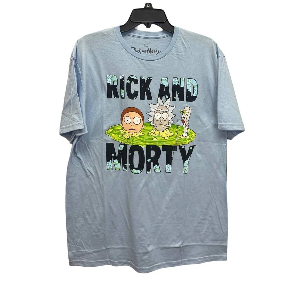 NEW ADULT SWIM men's crew neck short sleeve tee in light blue